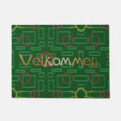 Scandinavische Groet Velkommen Groene Deur Mat (Voorkant)
