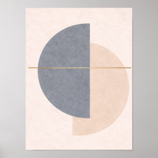 Scandinavische halve cirkel wandkunst – Geometrisc Poster