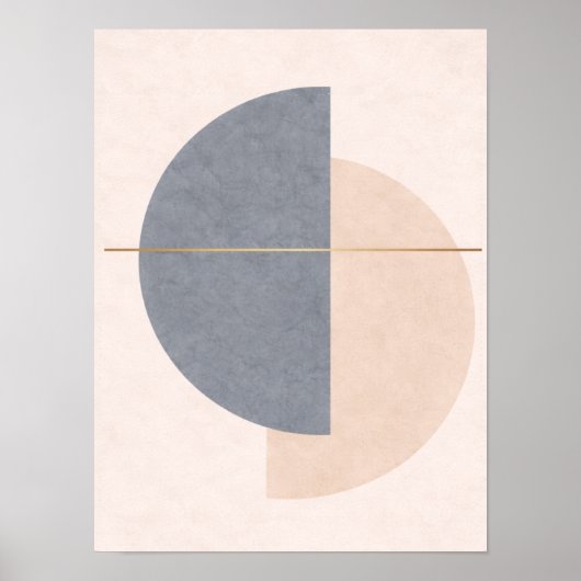 Scandinavische halve cirkel wandkunst – Geometrisc Poster (Voorkant)