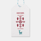 Scandinavische harten rendierpersonaliseren naampr cadeaulabel (Achterkant)