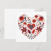 Scandinavische hartvormige Valentijns Feestdagenkaart (Voorkant / Achterkant)