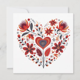 Scandinavische hartvormige Valentijns Feestdagenkaart