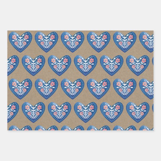 Scandinavische Heart Wrapping Sheets Inpakpapier Vel (Voorkant 2)