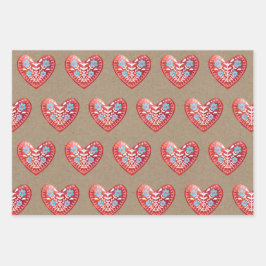 Scandinavische Heart Wrapping Sheets Inpakpapier Vel