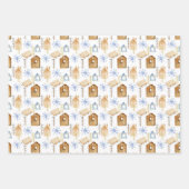 Scandinavische hedendaagse kerst inpakpapier vel (Voorkant)