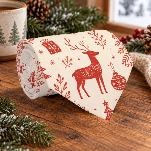 Scandinavische herten botanische bomen winter stropdas