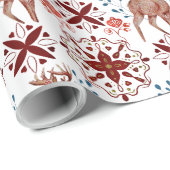 Scandinavische herten en caleidoscoop patroon cadeaupapier (Rol Hoek)
