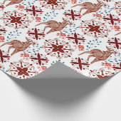 Scandinavische herten en caleidoscoop patroon cadeaupapier (Hoek)