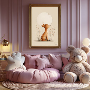 Scandinavische herten kinderkamer muurkunst neutra poster