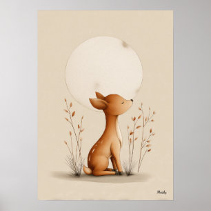 Scandinavische herten kinderkamer muurkunst neutra poster
