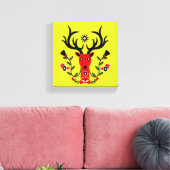 Scandinavische herten kop kunst canvas afdruk (Insitu (Woonkamer))
