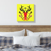 Scandinavische herten kop kunst canvas afdruk (Insitu (Slaapkamer))