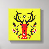 Scandinavische herten kop kunst canvas afdruk (Voorkant)