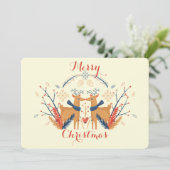 Scandinavische herten Nordic Merry Christmas Desig Feestdagenkaart (Staand voorkant)
