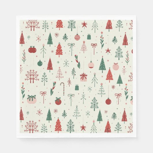 Scandinavische Holiday Forest Servet (Voorkant)