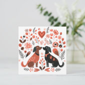 Scandinavische Hondenliefhebber Hart Valentijnse Feestdagenkaart (Staand voorkant)