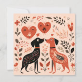 Scandinavische Hondenliefhebber Hart Valentijnse Feestdagenkaart (Voorkant)