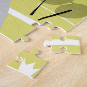 Scandinavische huizen, bomen, bergen patroon. legpuzzel (Zijkant)