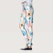 Scandinavische huizen, winter sfeerpatroon. leggings (Links)