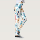 Scandinavische huizen, winter sfeerpatroon. leggings (Rechts)