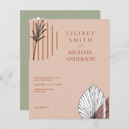 Scandinavische Japandi Abstracte Vormen BEWAAR DE  (Voorkant / Achterkant)