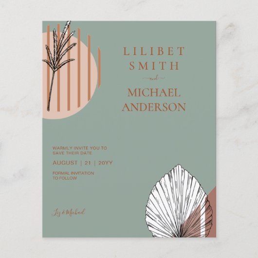 Scandinavische Japandi Abstracte Vormen BEWAAR DE  Flyer (Voorkant)