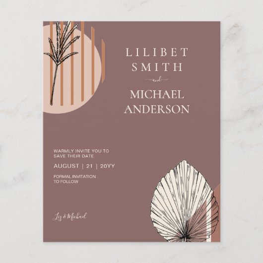 Scandinavische Japandi Abstracte Vormen BEWAAR DE  Flyer (Voorkant)