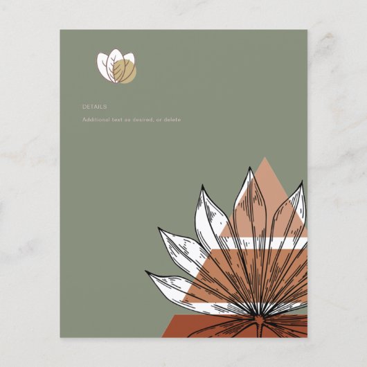 Scandinavische Japandi Abstracte Vormen RESERVEREN Flyer (Achterkant)