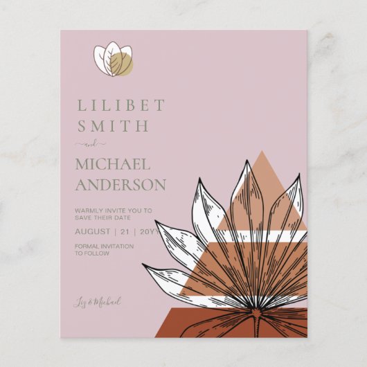 Scandinavische Japandi Abstracte Vormen RESERVERIN Flyer (Voorkant)