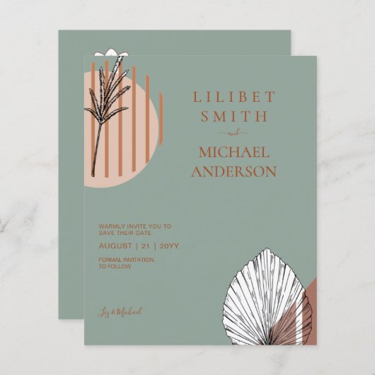 Scandinavische Japandi Abstracte Vormen SAVE THE D (Voorkant / Achterkant)