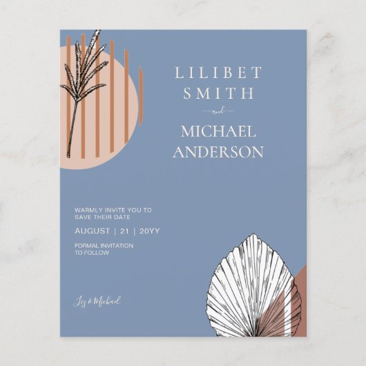 Scandinavische Japandi Abstracte Vormen SAVE THE D Flyer (Voorkant)