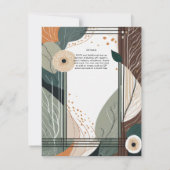 Scandinavische Japandi bruiloft Abstract Sage Brow Kaart (Achterkant)