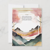 Scandinavische Japandi bruiloft Abstracte Natuur Kaart (Achterkant)