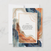 Scandinavische Japandi bruiloft Abstracte Natuur Kaart (Achterkant)