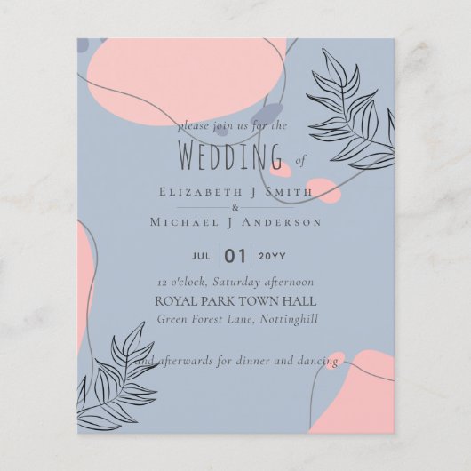 Scandinavische Japandi Modern Abstract Bruiloft (Voorkant)