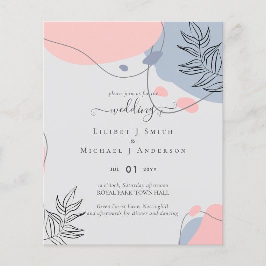 Scandinavische Japandi Modern Abstract Bruiloft (Voorkant)