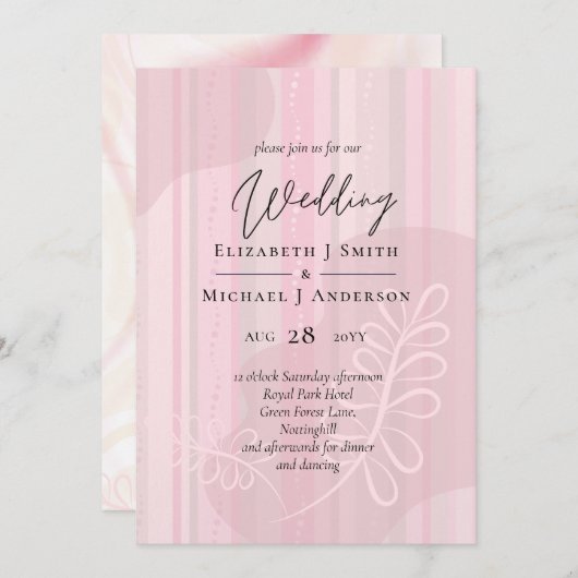 Scandinavische Japandi Modern Abstract Bruiloft (Voorkant / Achterkant)