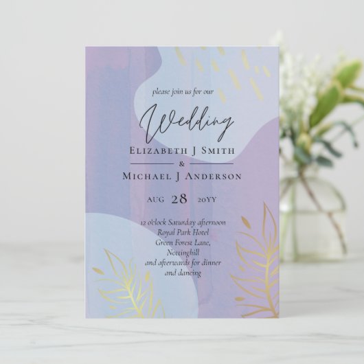 Scandinavische Japandi Modern Abstract Bruiloft (Staand voorkant)