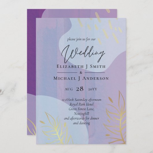 Scandinavische Japandi Modern Abstract Bruiloft (Voorkant / Achterkant)