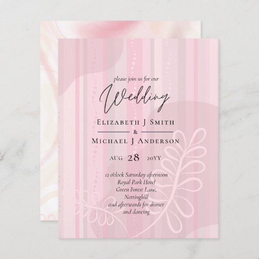 Scandinavische Japandi Modern Abstract Bruiloft (Voorkant / Achterkant)