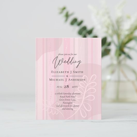 Scandinavische Japandi Modern Abstract Bruiloft (Staand voorkant)