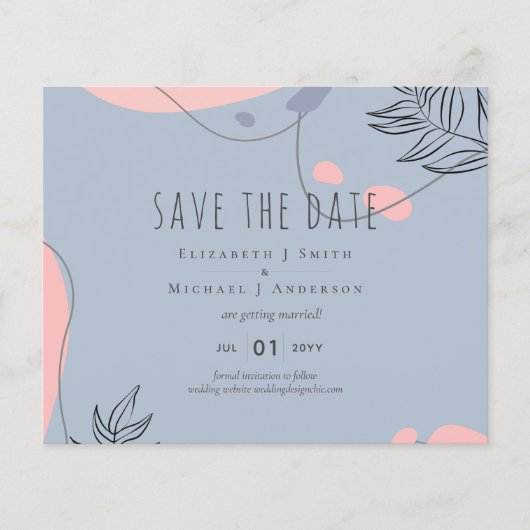 Scandinavische Japandi Modern Abstract Bruiloft (Voorkant)