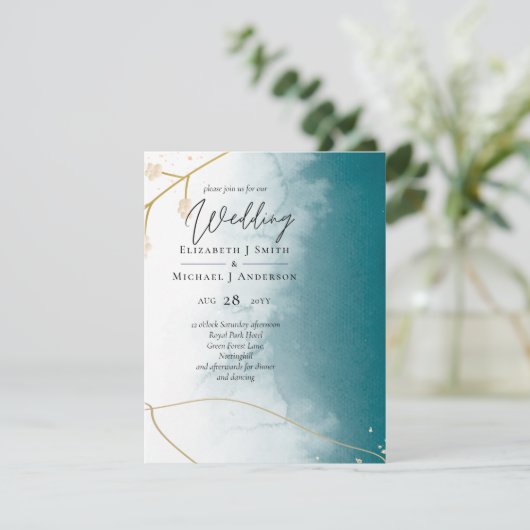 Scandinavische Japandi Modern Abstract Bruiloft (Staand voorkant)