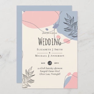 Scandinavische Japandi Modern Abstract Bruiloft