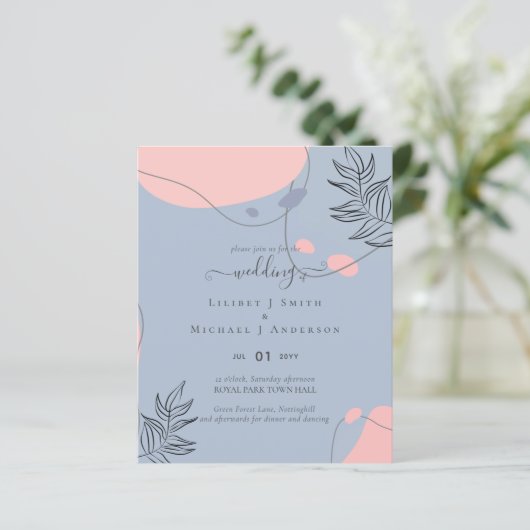 Scandinavische Japandi Modern Abstract Bruiloft (Staand voorkant)