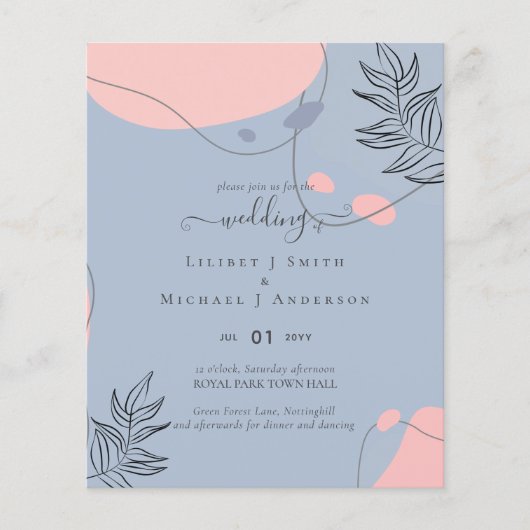 Scandinavische Japandi Modern Abstract Bruiloft (Voorkant)