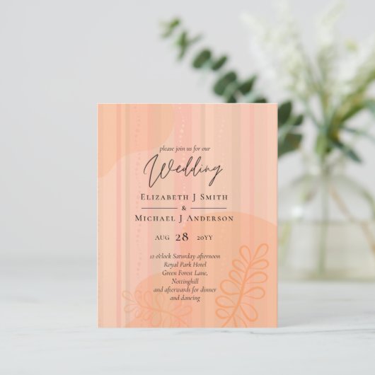 Scandinavische Japandi Modern Abstract Bruiloft (Staand voorkant)