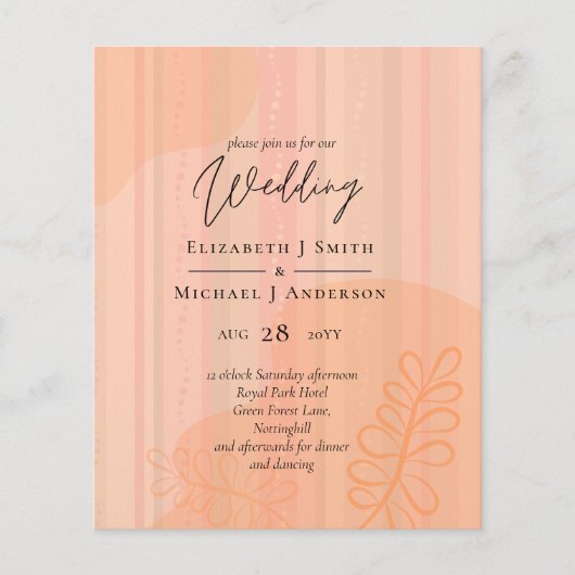 Scandinavische Japandi Modern Abstract Bruiloft (Voorkant)