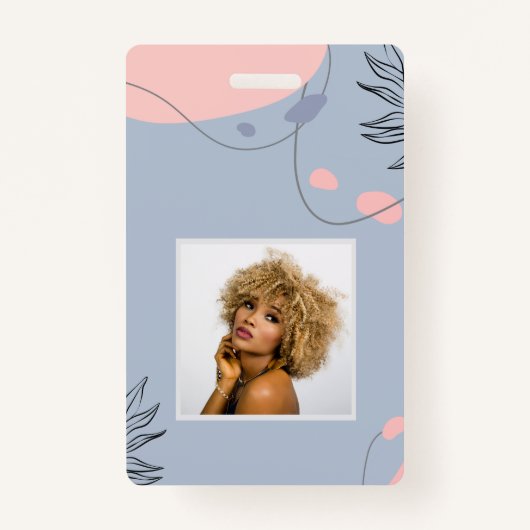 Scandinavische Japandi Modern Abstract Bruiloft Badge (Voorkant)