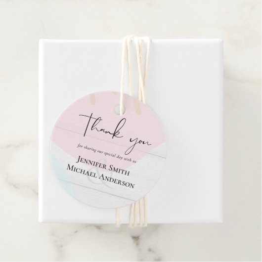 Scandinavische Japandi Modern Abstract Bruiloft Bedankjes Labels (In situ)